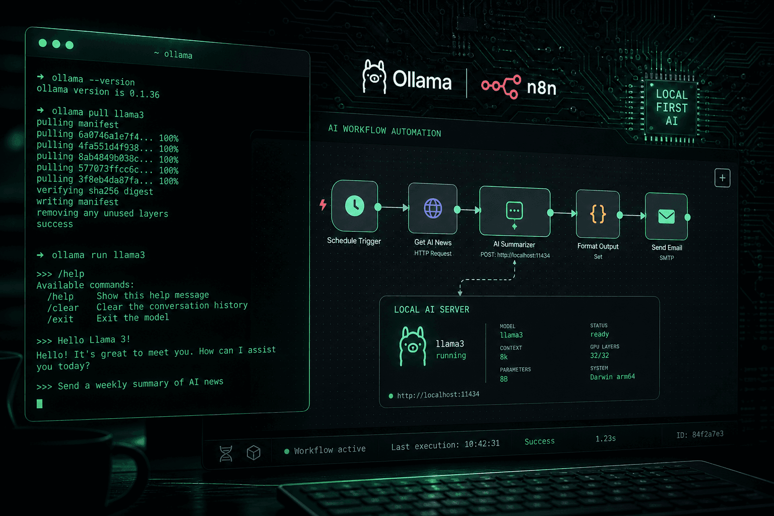 Running Llama 3 Locally: Ollama Setup, n8n Integration, and First-Day Benchmarks