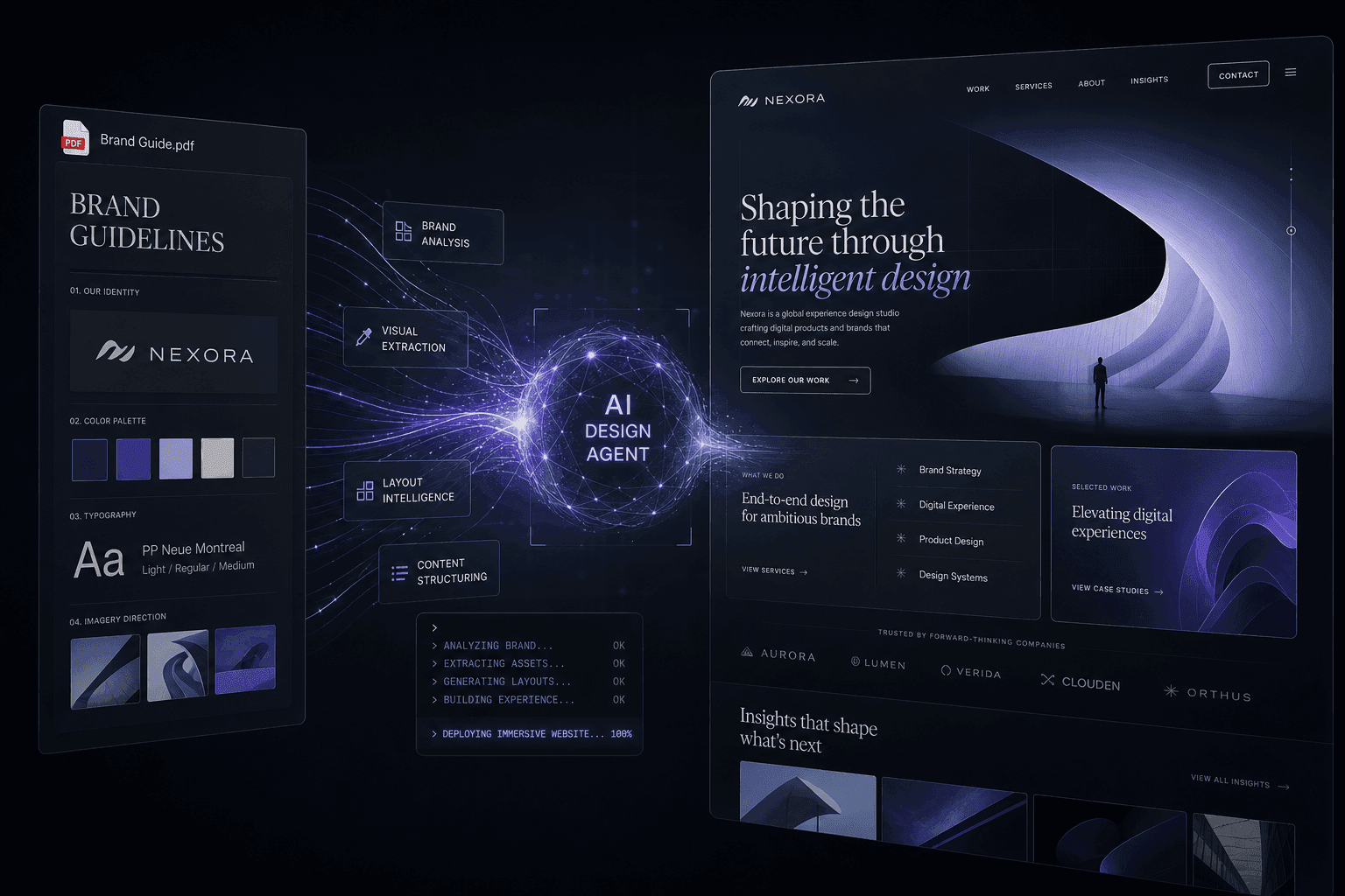 How I Prompt Google Stitch + AI Studio to Design an Immersive Site From a Single Brand PDF