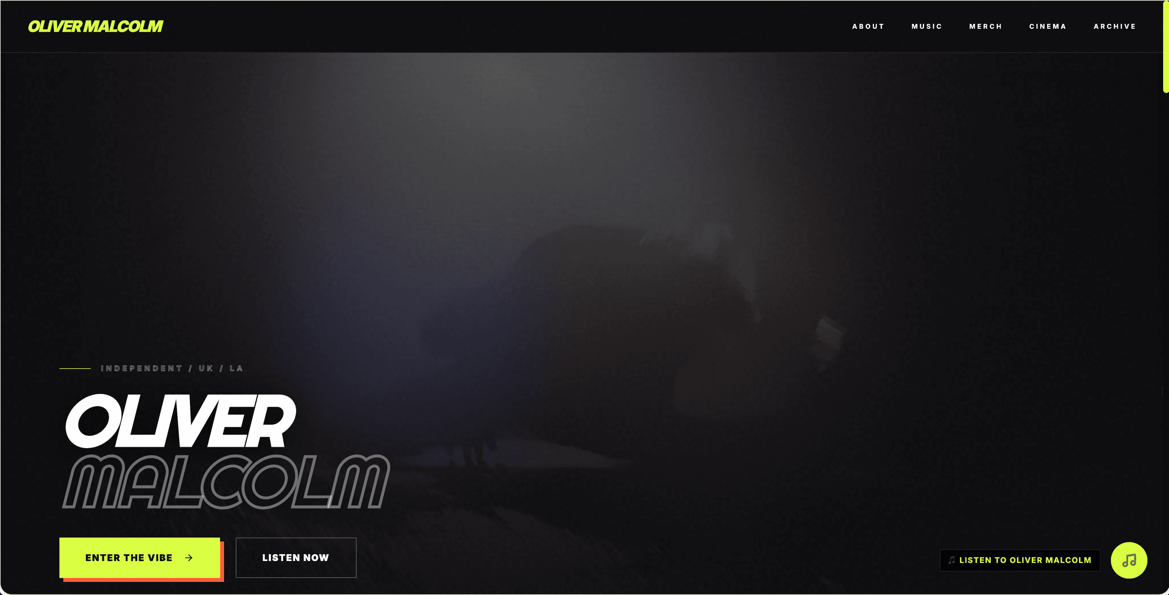 Oliver Malcolm website preview
